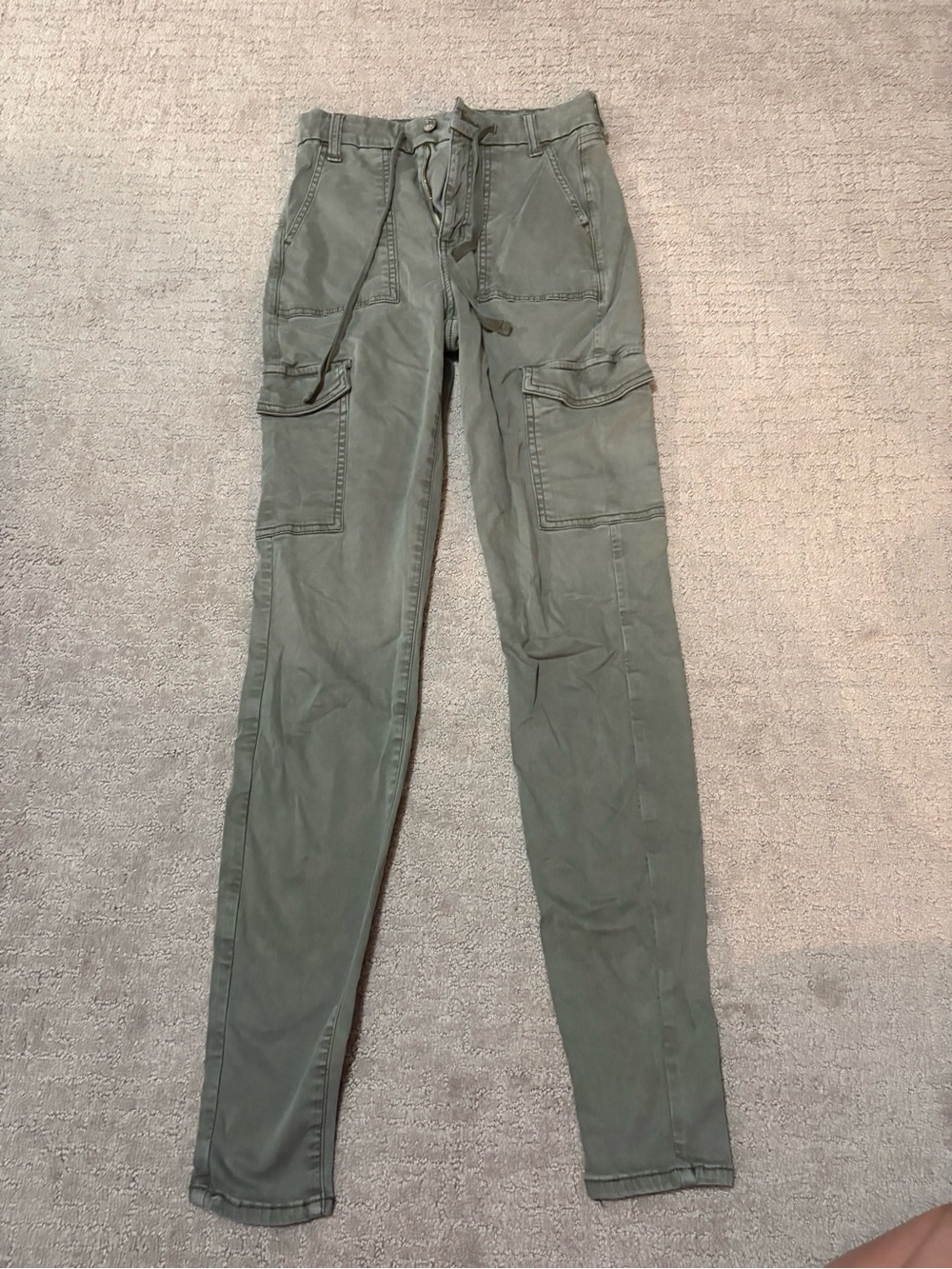 American Eagle Outfitters Olive Utility Cargo Straight Leg Jeans - Picture 2 of 5